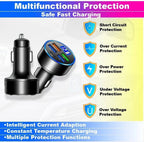 6-Port Fast Car Charger | 66W USB + Type-C Adapter with LED Display | QC3.0 + PD